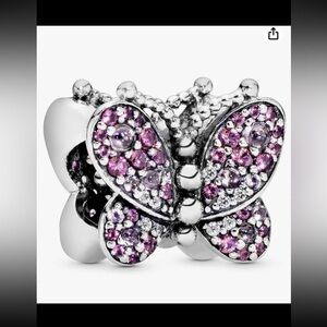 PANDORA Dazzling Pink Butterfly 925 Sterling Silver Charm - 797882NCCMX